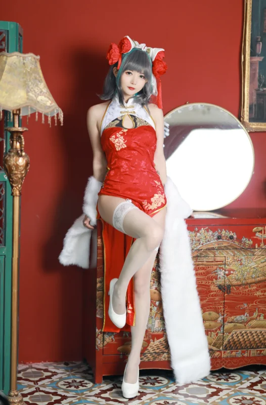 51酱 NO.017 - 碧蓝航线 柴郡 新春旗袍[12P/54MB]-无料摄影圈