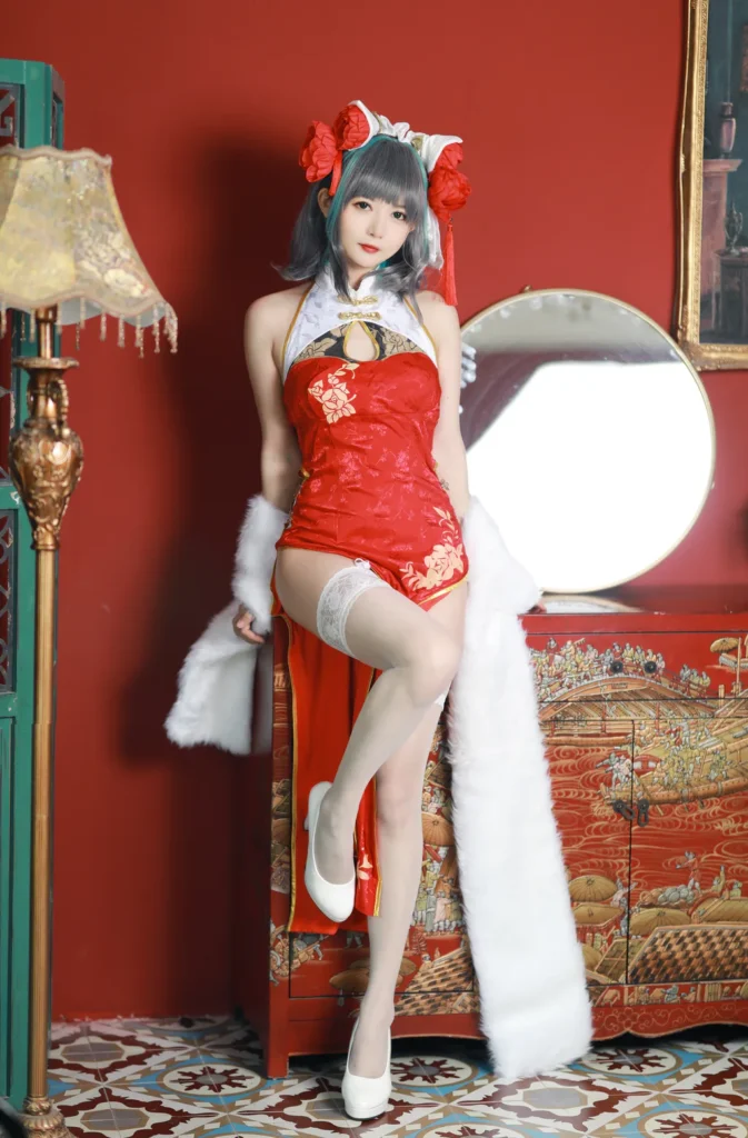 51酱 NO.017 – 碧蓝航线 柴郡 新春旗袍[12P/54MB]插图