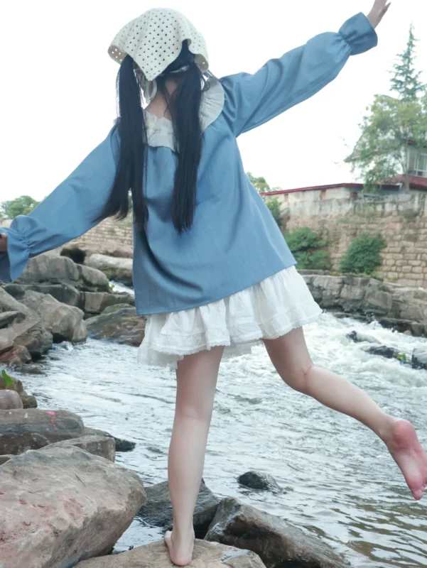 小羊蛋卷 014 河畔游玩[14P/150M]-无料摄影圈