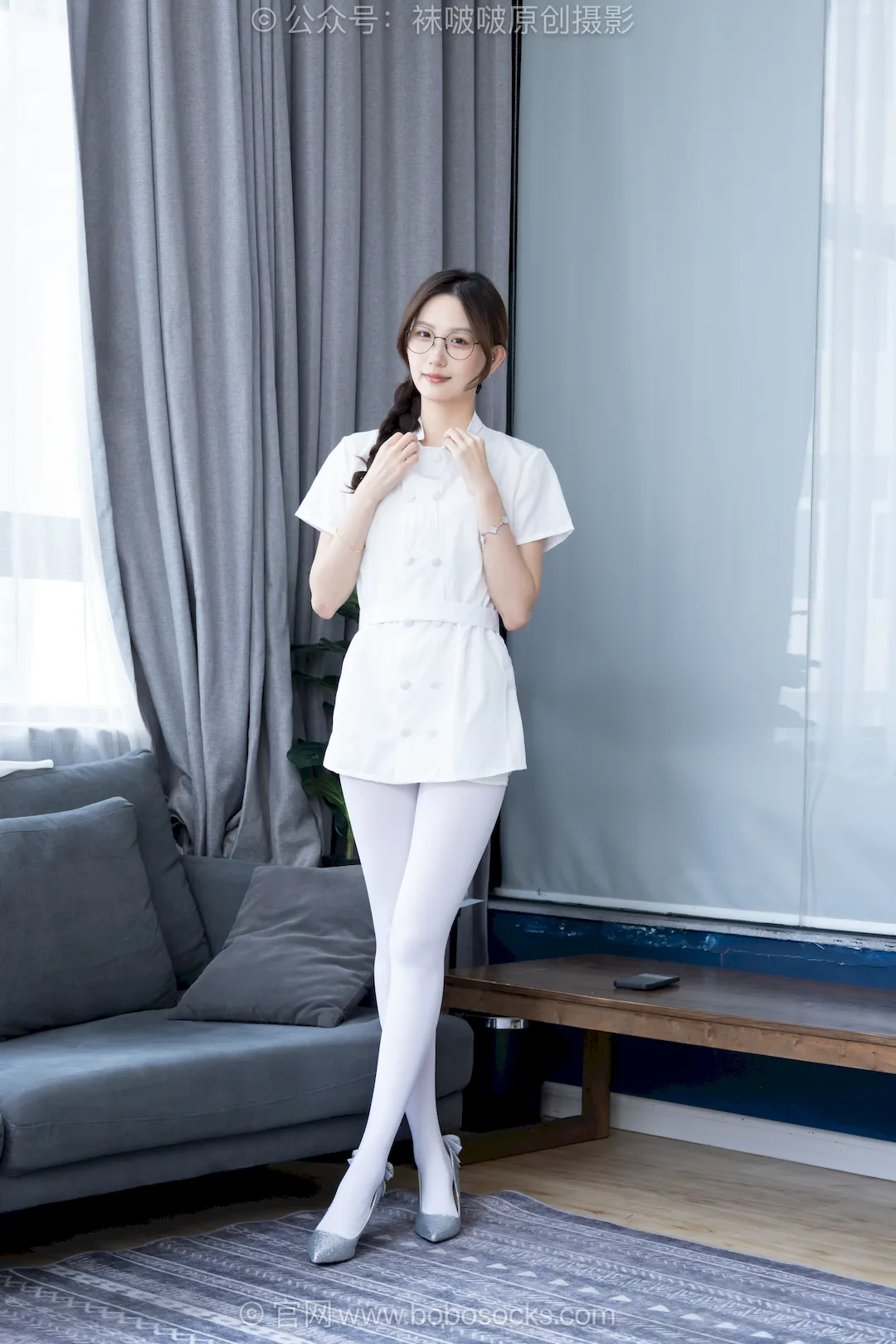 [BoBoSocks袜啵啵]NO.764 香菜-高跟鞋、厚白丝、护士服[155P/1V/6.04GB]插图1