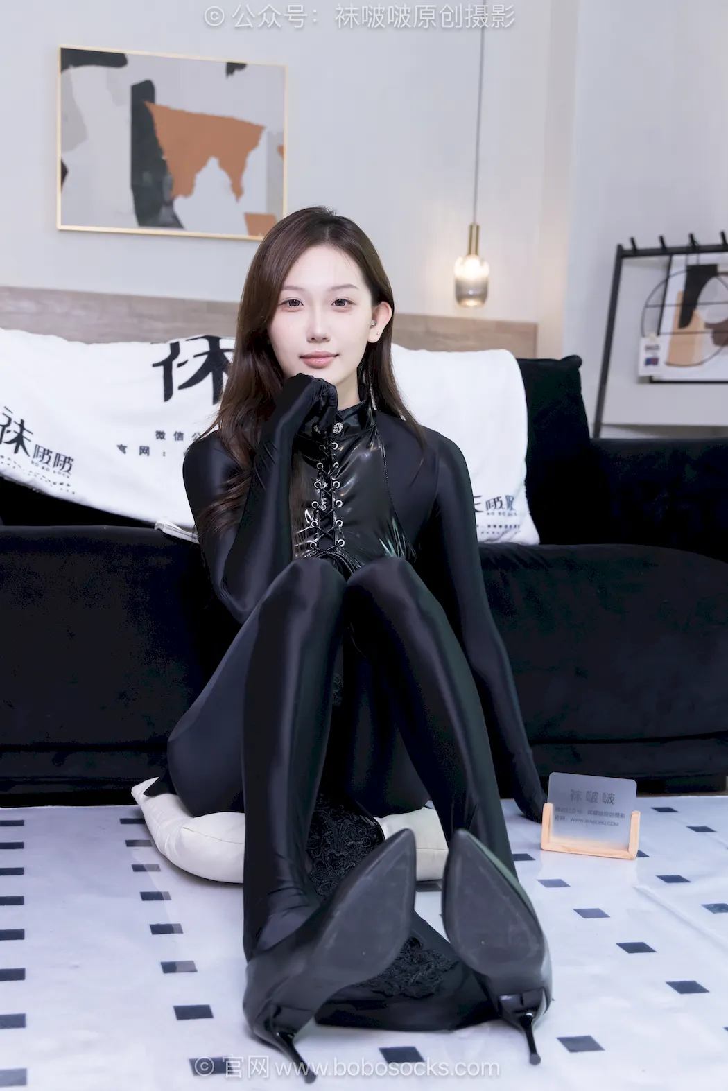 图片[2]-[BoBoSocks袜啵啵]NO.766 香菜-香菜-高跟鞋、黑色连体衣[160P/1V/6.82GB]-无料摄影圈