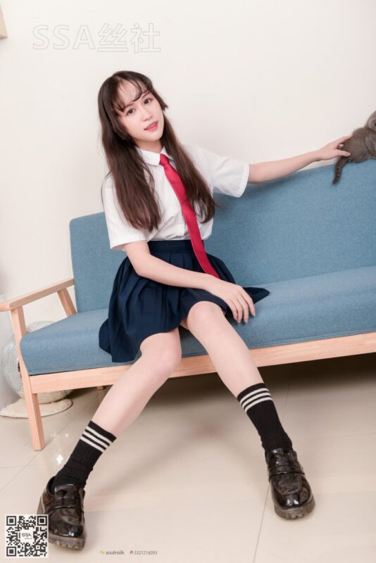 [SSA丝社]超清写真 NO.141 丹丹 JK制服黑色半膝袜肉丝穿搭示范 [133P/2.09GB]-无料摄影圈