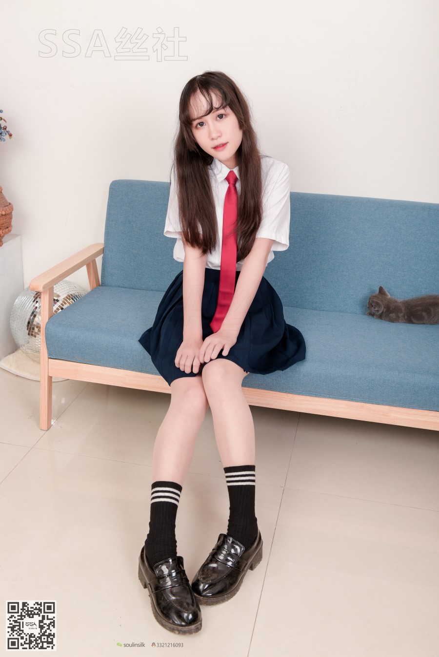 图片[2]-[SSA丝社]超清写真 NO.141 丹丹 JK制服黑色半膝袜肉丝穿搭示范 [133P/2.09GB]-无料摄影圈