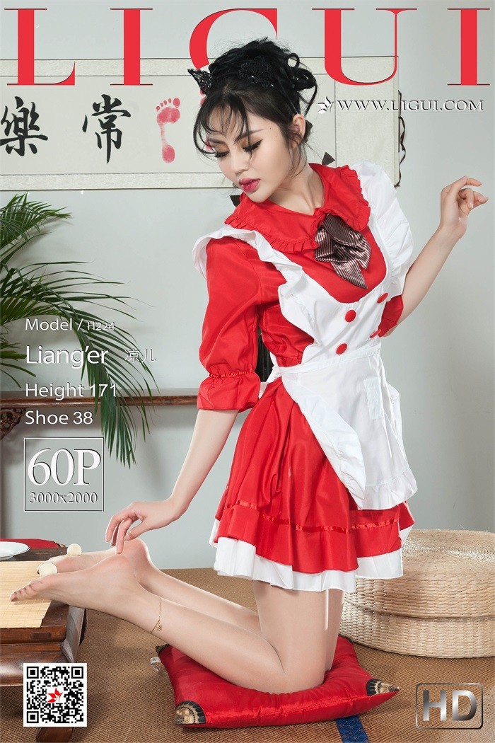 图片[1]-[Ligui丽柜] 2019.02.18 鲜红女仆 Model 凉儿 [63P/70.9MB]-无料摄影圈